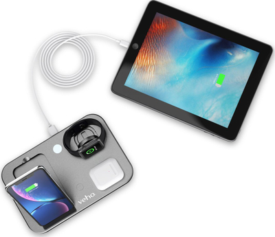 Karikues wireless Veho DS-7 Qi, 10W, USB Type-C, ngjyrë argjendi