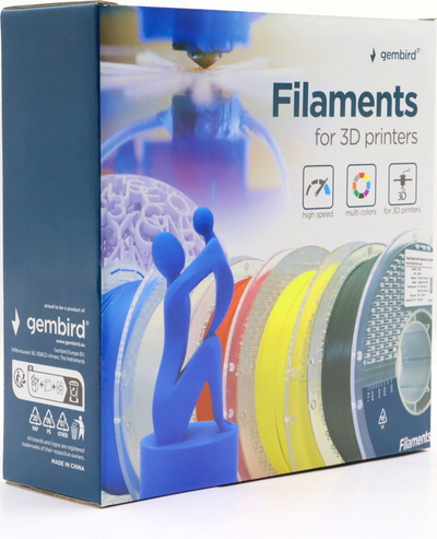 Filament 3D Gembird High Speed ABS, 1.75mm, 1kg, i verdhë