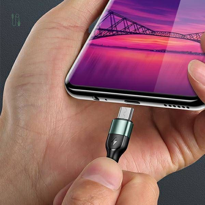 Kabllo Usams USB-A - microUSB, 1m, e zezë 