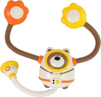 Lodër uji për banjo LeanToys Bear Astronaut, me dush, me bateri, shumëngjyrëshe
