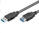Kabllo MicroConnect, USB-A - USB-A, 3 m, e zezë