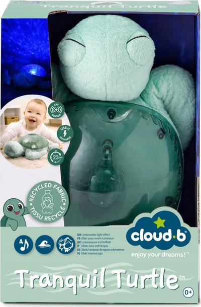 Dritë nate Cloud B Tranquil Turtle, проектор со океански бранови, USB C, зелена