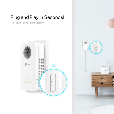 TP-Link TL-WPA8631P KIT V4 - Wi-Fi Kit - powerline adapter kit - Wi-Fi 5 - wall-pluggable