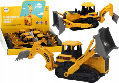 Lodër eskavator me zinxhir Leantoys Crawler Excavator, 2 kova, i verdhë