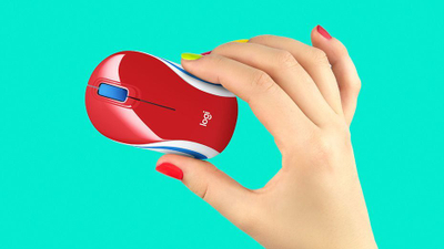 Maus Logitech M187, wireless, USB, i kuq