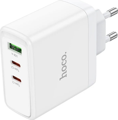 Karikues muri Hoco N30, 65W GaN, 2x USB C 1x USB A PD QC, i bardhë