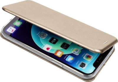 Заштитна футрола Book Elegance за Samsung S23 FE, со капак-паричник, златна