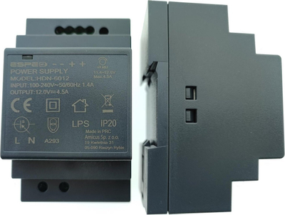 Furnizim energjie DIN rail Espe HDN-6012, 12V 4.5A, 54W, i zi