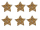 Stoli dekorative në formë ylli ratan Golden Stars, set me 6 copë, 7.5 cm, ngjyrë ari