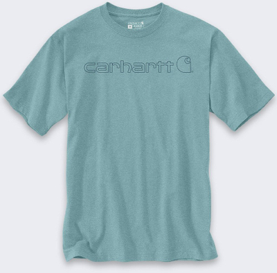 Bluzë Carhartt Dearborn Relaxed Logo, pambuk, për burra, ngjyrë turkeze