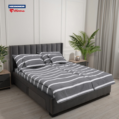 Komplet çarçafësh dopio Heinner Home Pax, 4 copë, 200x220 cm, pambuk 100%, gri