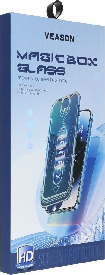Xham mbrojtës Veason 6D Pro për iPhone 14 Pro Max, që vihet kollaj, me kornizë të zezë