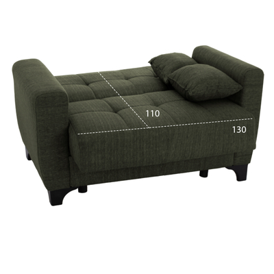 Divan krevat HEMA HM3243.05, dyvendësh, 160x84x88 cm, ngjyrë ulliri e errët