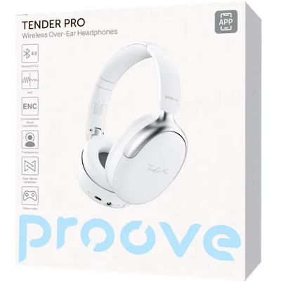 Kufje wireless Proove Tender Pro, me aplikacion, të bardha