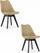 Karrige Chair Mark, set 2 copë, 61x40x50 cm, bezhë e errët me këmbë të zeza