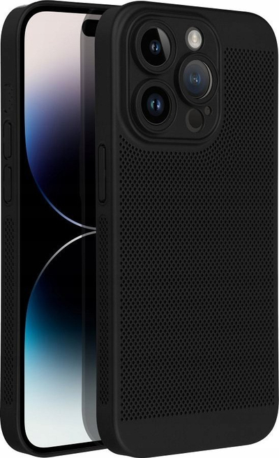 Mbrojtëse telefoni Breezy për Samsung Galaxy A34 5G, plastike, me vrima ajrimi, e zezë