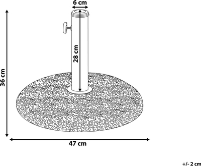 Bazë çadre Beliani CEVO, rrethore 21 kg, beton, e bardhë
