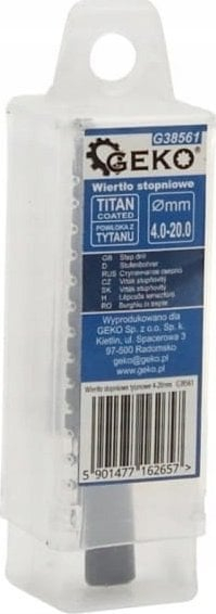 Freze graduale titanium Geko G38561, 4 20 mm, për metal dhe plastikë
