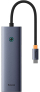 Hub USB Baseus UltraJoy 7 in 1, USB C në HDMI 4K, 2x USB 3.0, gri