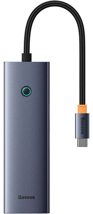 Hub USB Baseus UltraJoy 7 in 1, USB C në HDMI 4K, 2x USB 3.0, gri