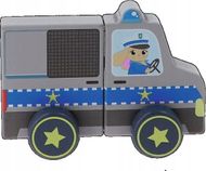 Lodër druri makinë policie Trefl Tiny Tails, magnetike