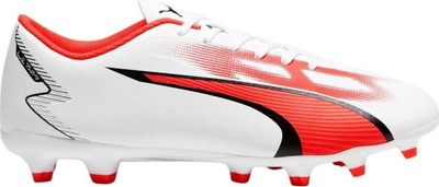 Çizme futbolli Puma Ultra Play FG/AG 107423 01, terren natyral dhe artificial, të bardha me të kuqe