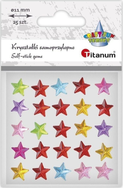 Stickerë dekorativë Titanum Craft Fun, yje kristal, 25 copë, shumëngjyrëshe