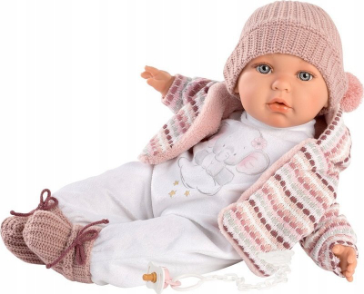 Kukull Llorens Juliet, trup i butë, 42 cm, rozë