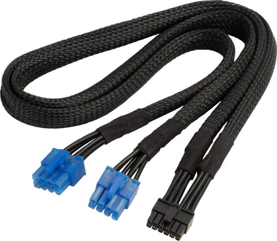 Kabllo PCIe SilverStone SST-PP12-PCIE, 12-pin në 2x 8-pin, 0.55m, e zezë