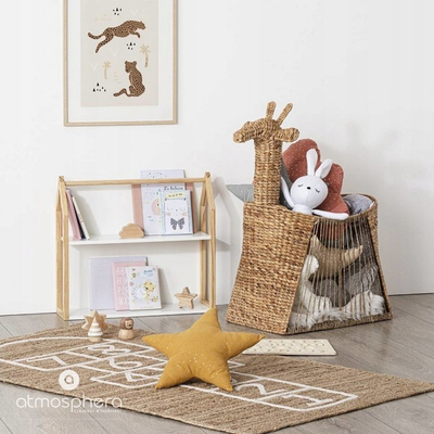 Raft muri Atmosphera Kids House, 2 nivele, dru pishe MDF, i bardhë