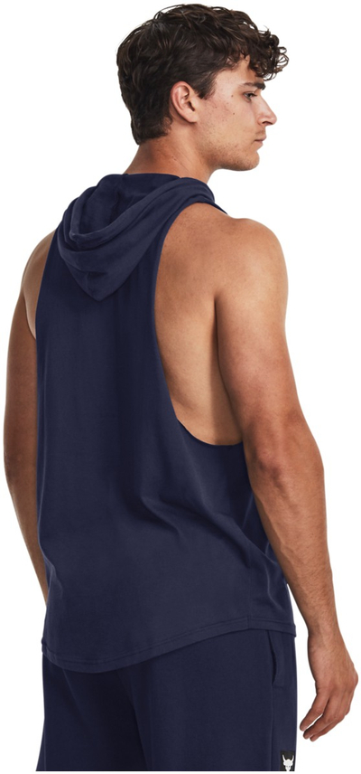 Маица без ракави Under Armour Project Rock Hoodie Q3, за мажи, со капуљача, темно сина