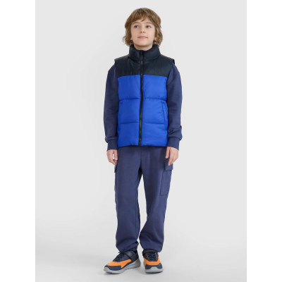 Детски елек 4F VEST M208, топол, со џебови, сино-црн