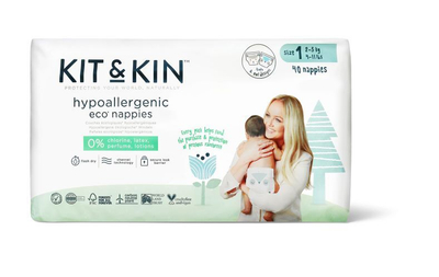 Pelena Kit & Kin ECO, nr 1, 2-5 kg, 40 copë