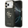 Mbulesë telefoni Guess Back Cover për iPhone 17 Pro Max, lëkurë PU, kornizë ari, e zezë