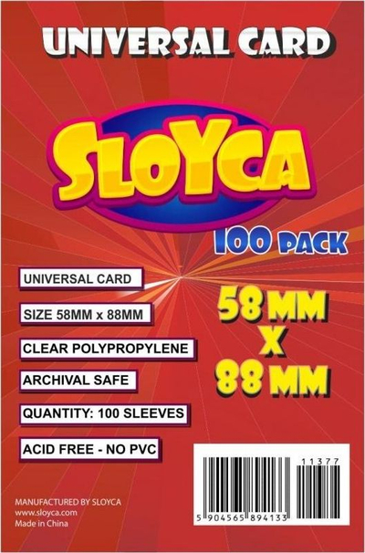 Mbrojtëse kartash Sloyca Universal, 58x88mm, set 100 copë, transparente