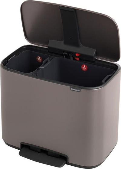Kosh plehrash Brabantia Bo Step-On, 34L, me 2 ndarje, platin