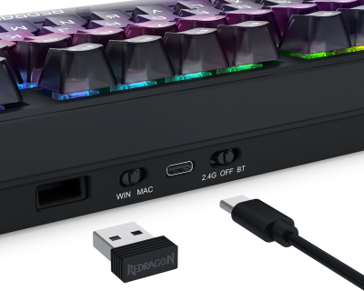 Tastierë Redragon Bartlett Next-GEN UltraMag K767-WL-M, mekanike gaming, wireless 2.4G Bluetooth, RGB, e zezë
