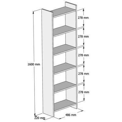 Raft për libra Classiker (HM9226.13), gri/ bardhë