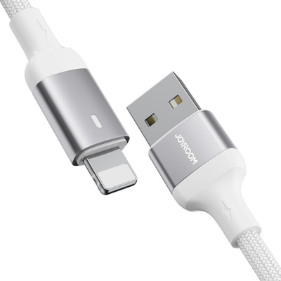 Kabllo Lightning Joyroom A10 Series, USB 2.0, 2.4A, 2 m, e bardhë