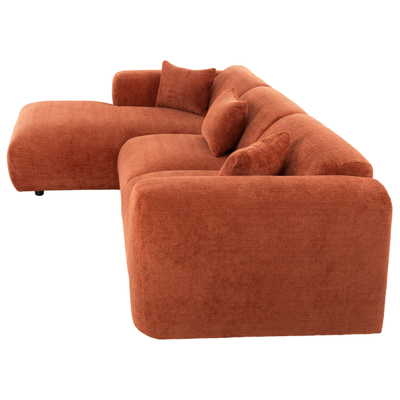 Divan-Shtrat këndor Bricken majtas 110–282×98–160×72 Hcm (HM3275.03L), kuqe