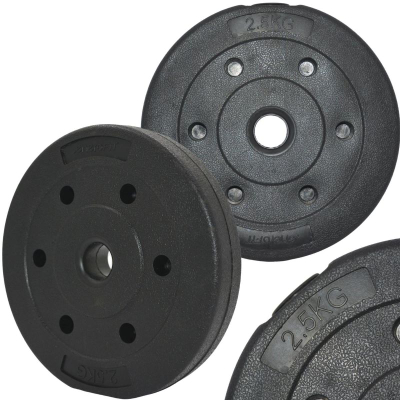 Disk peshe EB Fit Concrete, 2.5 kg, vrimë 30 mm, i zi