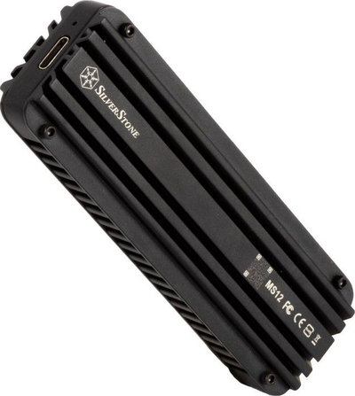 Kuti e jashtme SSD SilverStone MS12, M.2 PCIe NVMe, USB-C 3.2 Gen 2x2, gri