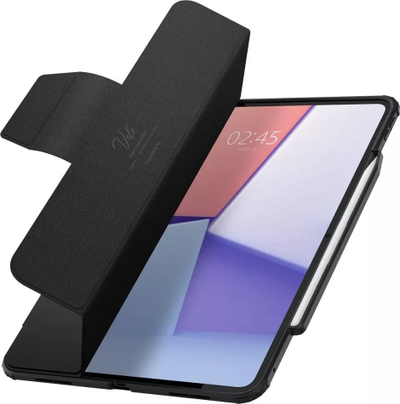 Këllëf Spigen Ultra Hybrid Pro për iPad Pro 13" M4 2024, me vend për Pencil, me këmbë mbajtëse, i zi