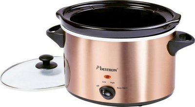 Tenxhere elektrike Bestron Slow Cooker, 225W, 4.5L , e zezë/bronztë