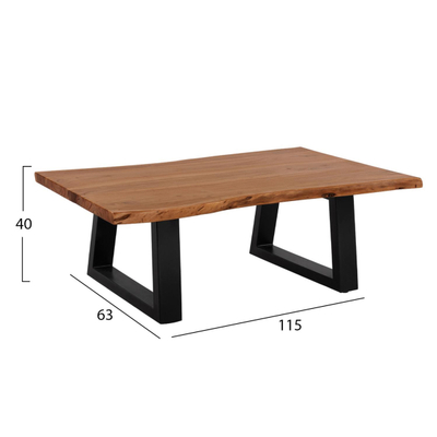 Tavolinë për kafe Montana dru akacie 115×63×40 cm (HM8166.11)