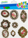 Ornamente dekorative Craft with Fun, korniza metalike, set 8 copë, shumëngjyrëshe