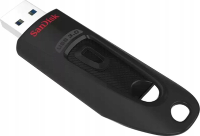 USB SanDisk Ultra, 64GB, USB 3.2 Gen 1, e zezë