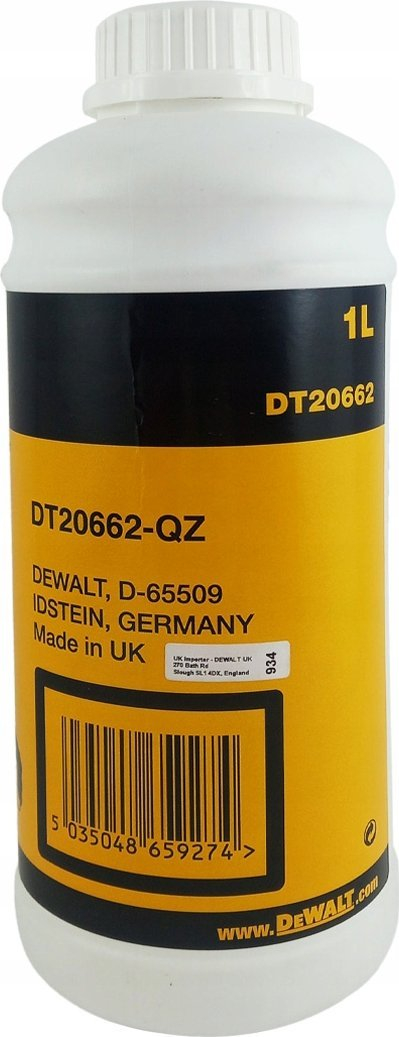 Vaj për sharrë DeWalt Chainsaw Oil, 1L, linja Pro Landscaping, i verdhë