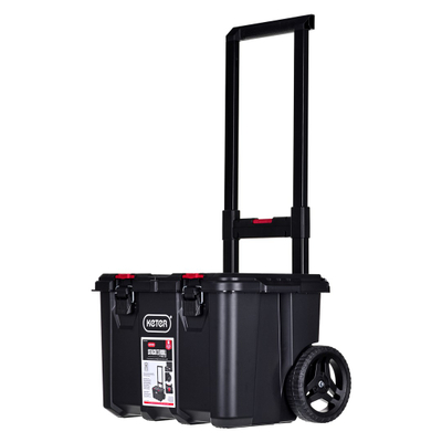 Kuti veglash me rrota Keter 251493, dorezë bartjeje, e zezë