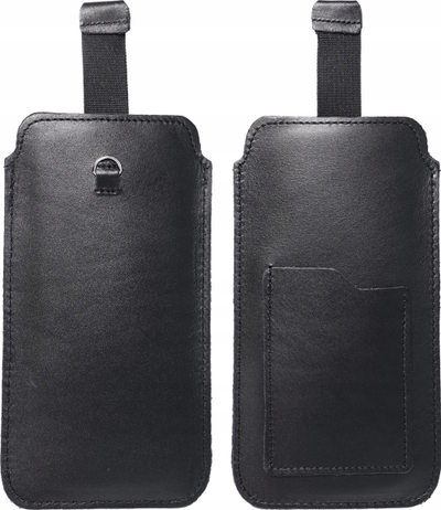 Etui telefoni ROYAL 2XL Tall, universal deri 16.7 × 7.8 cm, lëkurë, i zi